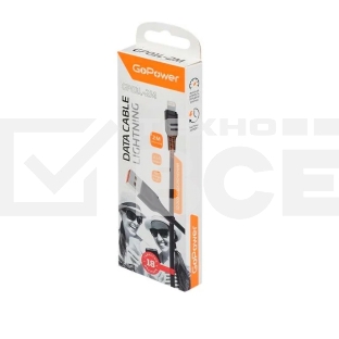 Кабель GoPower GP01L-2M USB (m)-Lightning (m) 2.0м 2.1A черный (1/200/800)