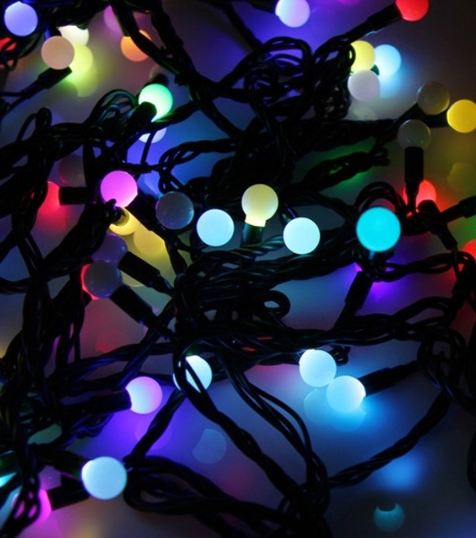 Гирлянда светодиодная Neon-night Шарики 5м, 20 LED, IP20, прозрачный провод, свечение мульти (RG/RB), контроллер 8 режимов, 230В