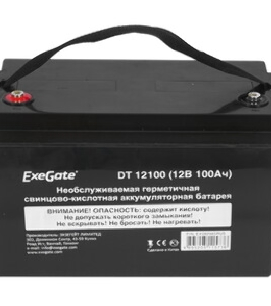 Аккумуляторная батарея ExeGate DT 12100 (12V 100Ah, под болт М6)