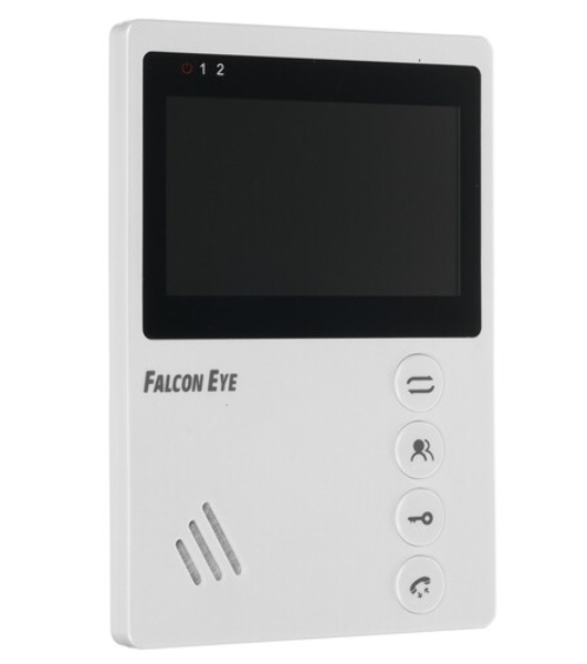 Видеодомофон Falcon Eye VISTA цветной, подключение 2-х вызывных панелей, без трубки (Hands Free), управление электрозамком, цвет корпуса: белый, нап