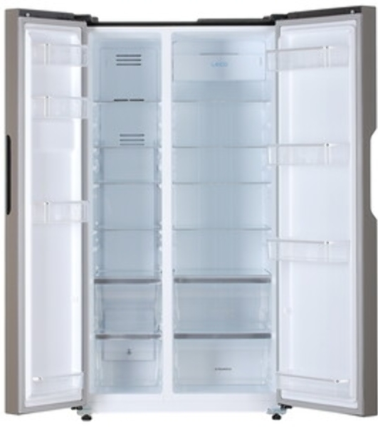 Холодильник Maunfeld MFF177NFB Slim Inverter черный двухкамерный 352/198л морозилка слева, No Frost, Side by Side