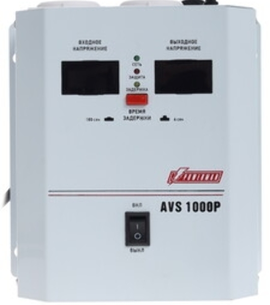 Стабилизатор напряжения Powerman AVS 1000P White (1000ВА,8А,КПД 98%, циф. индикация вх./вых. напряж.)