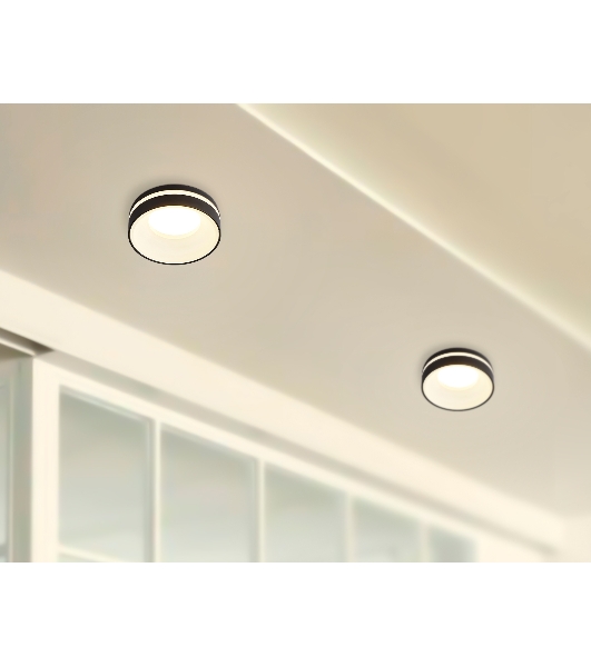 Светильник Ambrella light TN3306 BK/FR черный/белый матовый MR16 GU5.3 D80*43