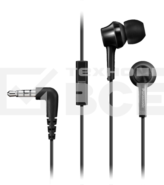 Наушники Panasonic RP-TCM115GCK внутриканальные 10-24000Гц 1.2м 3.5мм 98дБ микрофон, черный