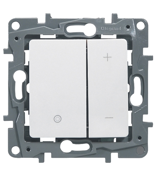 Светорегулятор нажимной 400Вт, бел. ETIKA Светорегулятор нажимной 400Вт, бел.