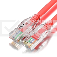 Патч-корд GCR 1.0m LSZH UTP кат.5e, красный, коннектор ABS, 24 AWG, ethernet high speed 1 Гбит/с, RJ45, T568B, GCR-52622