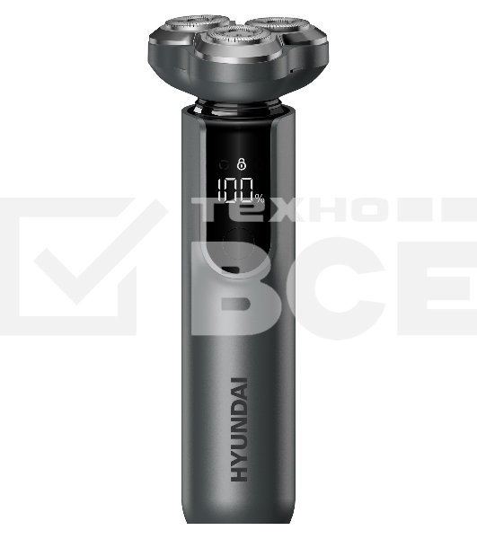 Электробритва роторная Hyundai H-SH8080 реж.эл.:3 питан.:аккум. серебристый