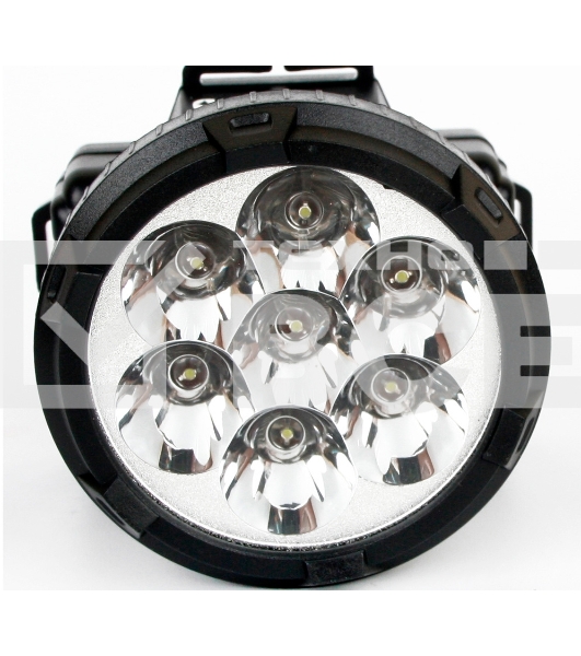 Фонарь ULTRAFLASH LED5362налобн аккум 220в черный 7led 2 реж пласт бокс