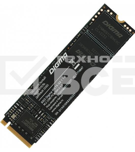 Накопитель SSD Digma Meta G2 DGSM4001TG23T, 1Tb, PCIe 4.0 x4, M.2 2280, NVMe, R/W 4900/4600