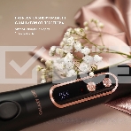 Стайлер Galaxy Line GL 4665, черный, 30-50 Вт, регул. темп. (120-200°C), авт. блок. темп., светодио. дисп., нагреват. элем. с защ. от перег., плав. пласт. с керам. покр., раб. поверх. диам. 36 мм, функ. 