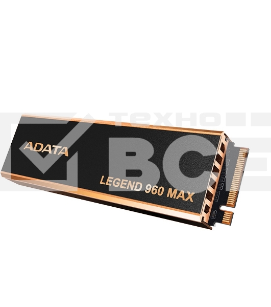 Накопитель SSD ADATA LEGEND 960 MAX, 1Tb, PCIe 4.0 x4, M.2 2280, NVMe, R/W 7400/6000, с радиатором