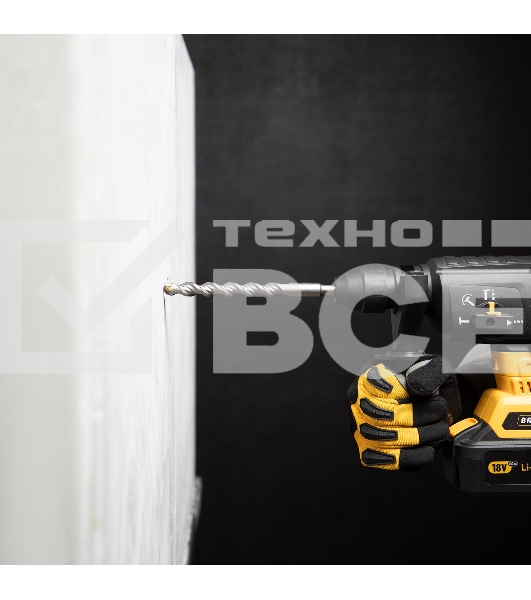 Бур по бетону, двойная спираль, Cobalt W-tip, 12x210 мм, SDS PLUS Denzel