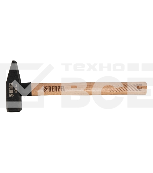 Молоток слесарный Denzel 800 г, кованый квадратный боек, буковая рукоятка