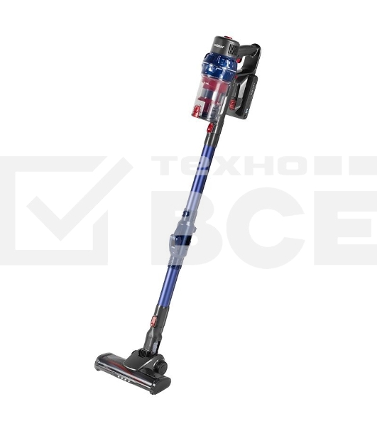 Пылесос вертикальный Zelmer STICK ZSVC925F KAR синий/серый, питание от аккумулятора, 380 Вт, уборка сухая, пылесборник 0.8 л, работа от АКБ max 35 мин.