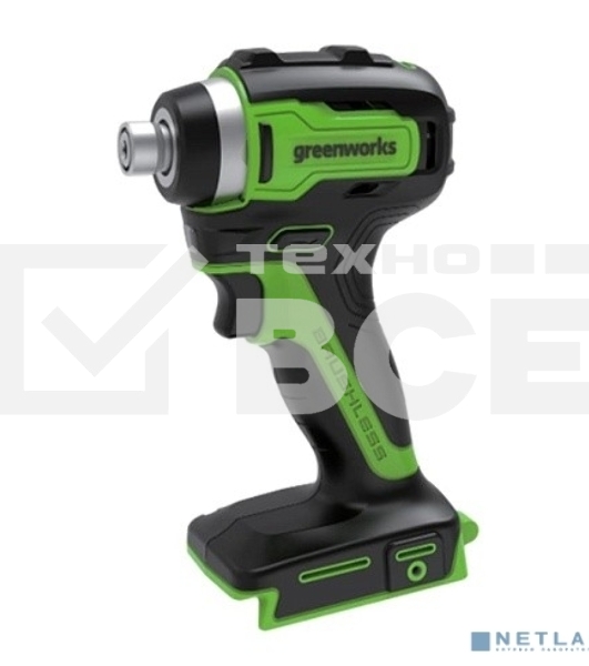 Гайковерт ударный аккумуляторный GreenWorks GD24IW200, 24v, 200 Нм, без АКБ и ЗУ (3803607)