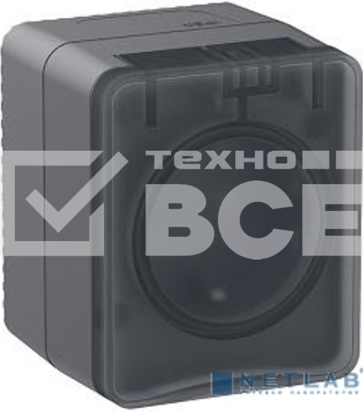 Розетка 1-м ОП AtlasDesign Profi54 16А IP54 250В с заземл. защ. шторки антрацит SchE ATN544045