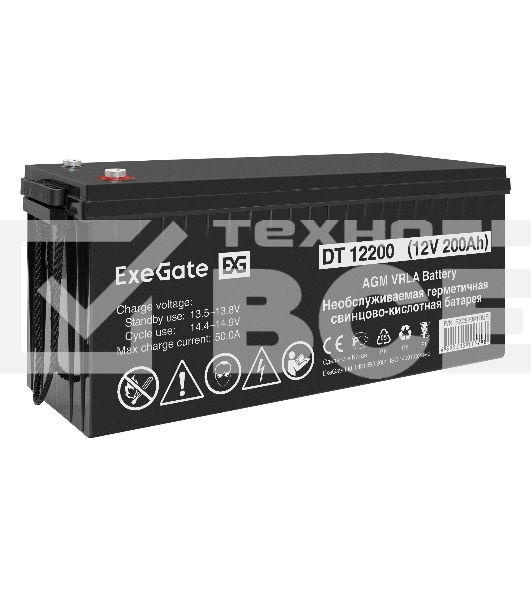 Аккумуляторная батарея ExeGate DT 12200 (12V 200Ah, под болт М8)