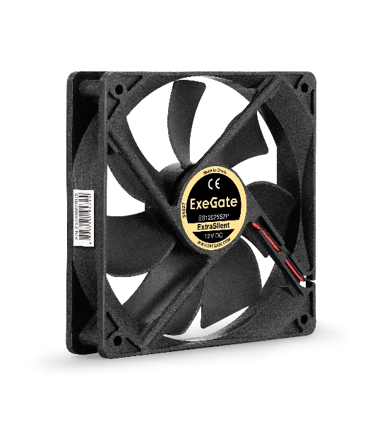 Вентилятор 12В DC ExeGate ExtraSilent ES12025S2P (120x120x25 мм, Sleeve bearing (подшипник скольжения), 2pin, 1300RPM, 22dBA)