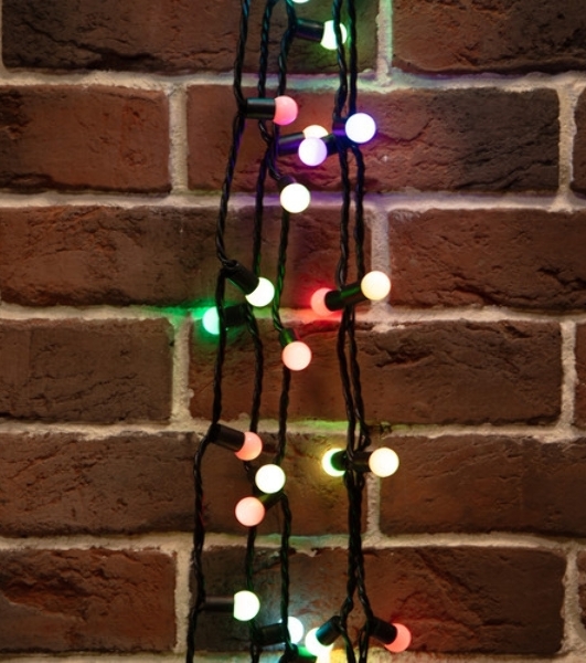 Гирлянда светодиодная Neon-night Шарики 5м, 20 LED, IP20, прозрачный провод, свечение мульти (RG/RB), контроллер 8 режимов, 230В
