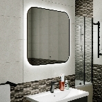 Зеркало Bau Black Rand 70х80, с LED фоновой подсветкой, бесконтактным сенсором, черной окантовкой, фото9