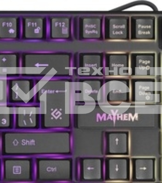 Клавиатура Defender Mayhem GK-360DL проводная, USB Type-A, чёрный