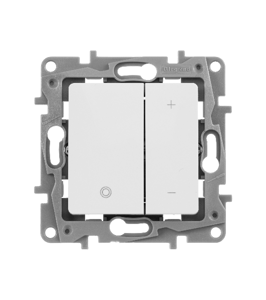 Светорегулятор нажимной 400Вт, бел. ETIKA Светорегулятор нажимной 400Вт, бел.