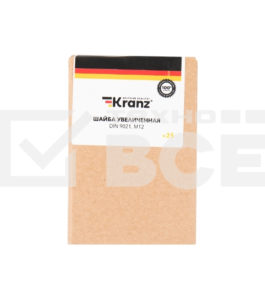 Шайба увеличенная KRANZ DIN 9021, M12, упаковка поставщика