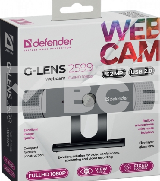 Веб-камера Defender G-lens 2599 FullHD 1080p, 2МП