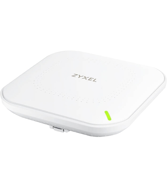 Гибридная точка доступа Zyxel NebulaFlex NWA90AX, WiFi 6, 802.11a/b/g/n/ac/ax (2,4 и 5 ГГц), MU-MIMO, антенны 2x2, до 575+1200 Мбит/с, 1xLAN GE, PoE, защита от 4G/5G, БП в комплекте