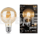 Лампа светодиодная Filament G95 6W 550lm 2400К Е27 golden LED, фото2
