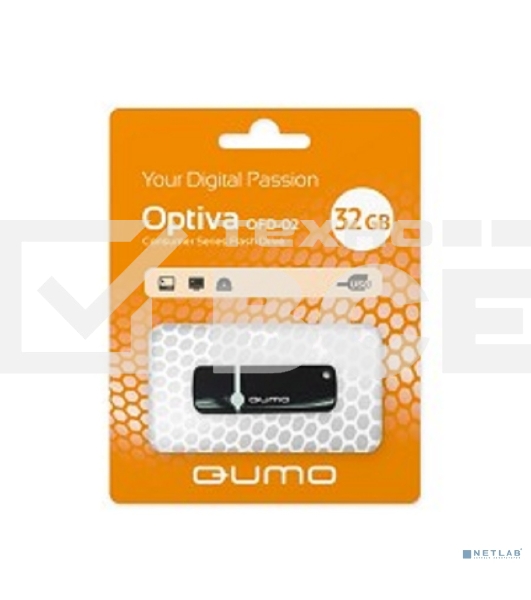 Флэш Диск USB 2.0 QUMO 32GB Optiva 02 Black QM32GUD-OP2-black
