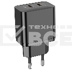 Блок питания (сетевой адаптер) HOCO N35 Streamer dual-port PD45W(2 Type-С), черный, фото 1