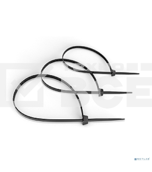 Стяжка кабельная Cabeus, неоткрывающаяся, 3,6 мм Ш, 300 мм Д, 100 шт, нейлон, черный