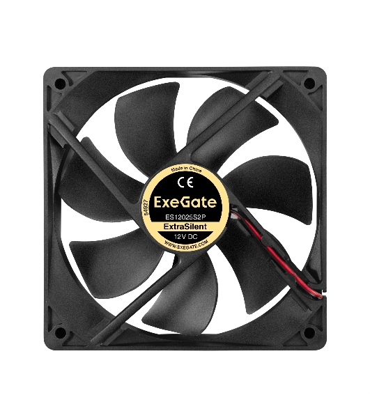 Вентилятор 12В DC ExeGate ExtraSilent ES12025S2P (120x120x25 мм, Sleeve bearing (подшипник скольжения), 2pin, 1300RPM, 22dBA)
