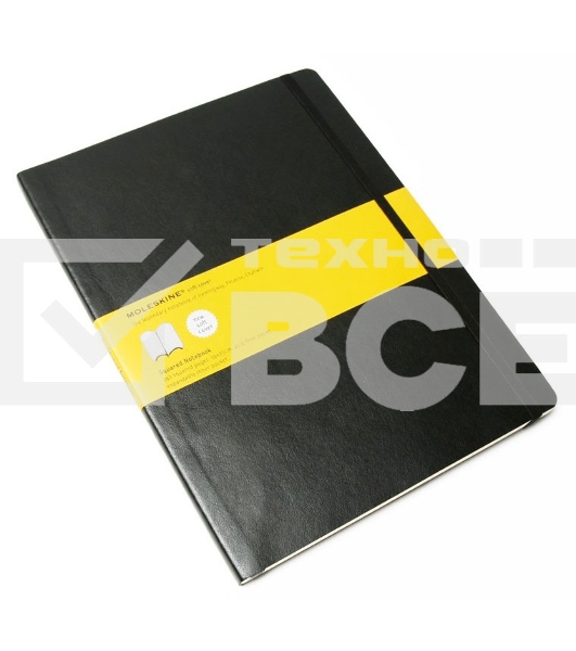 Блокнот Moleskine CLASSIC SOFT 190х250мм, 192 страниц, клетка, мягкая обложка, фиксирующая резинка, черный