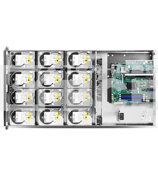 Корпус RM14500H01*13640 1U,12BAY HDD,W/REAR WINDOW+MINI SAS CABLE,SINGLE(CHENBRO,SR/SK),REV.