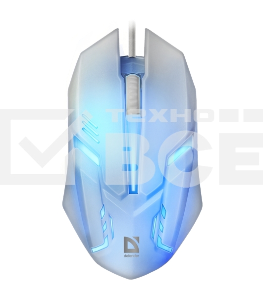 Мышь проводная Defender Cyber MB-560L белый, 1200 dpi, USB, кнопки - 3