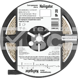 Лента светодиодная 71 766 NLS-5050CW30-7.2-IP20-12V R5 7.2Вт/м (уп.5м) Navigator 71766