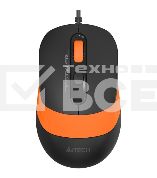 Мышь проводная A4Tech Fstyler FM10 черный/оранжевый, 1600 dpi, USB, кнопки - 4