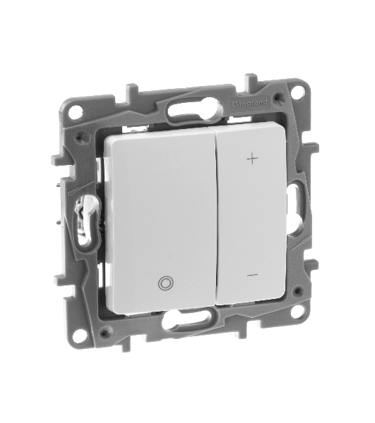 Светорегулятор нажимной 400Вт, бел. ETIKA Светорегулятор нажимной 400Вт, бел.