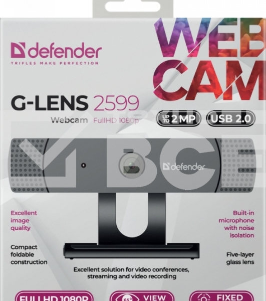 Веб-камера Defender G-lens 2599 FullHD 1080p, 2МП