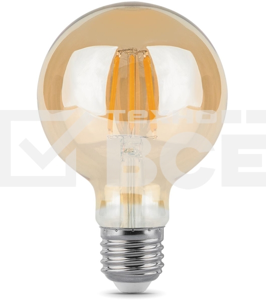 Лампа светодиодная Filament G95 6W 550lm 2400К Е27 golden LED