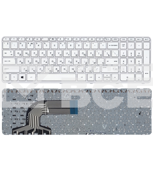 Клавиатура для ноутбука HP Pavilion 15-e белый с рамкой