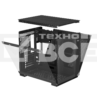 Корпус без блока питания PCCOOLER C3 T500 BK, Panoramic Mid Tower, Black, TG, 0.7 SPCC, no fans ATX, mATX, mITX 175/400/200mm 1x2.5