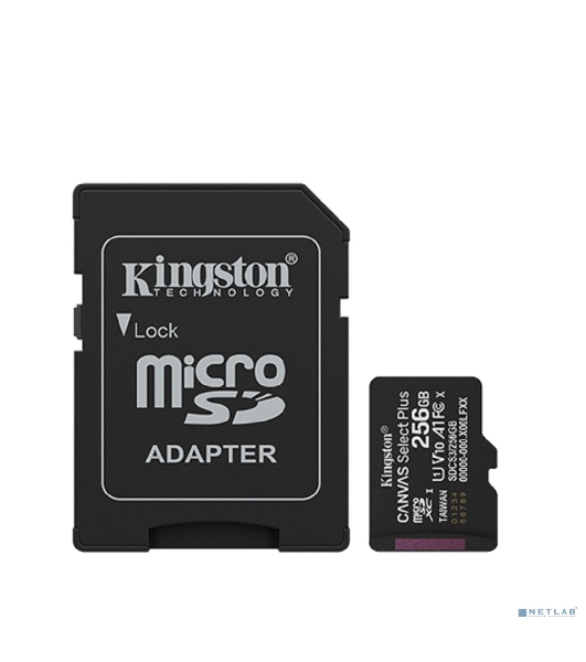 Флеш карта microSDXC 256Gb Kingston SDCS3/256Gb Canvas Select Plus + adapter