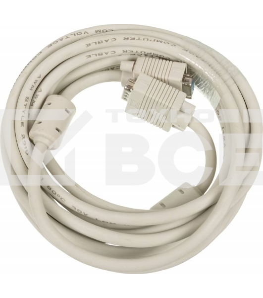 Кабель-удлинитель SVGA Ningbo CAB015S-5m VGA HD15 (m)/VGA HD15 (f) 5м феррит.кольца