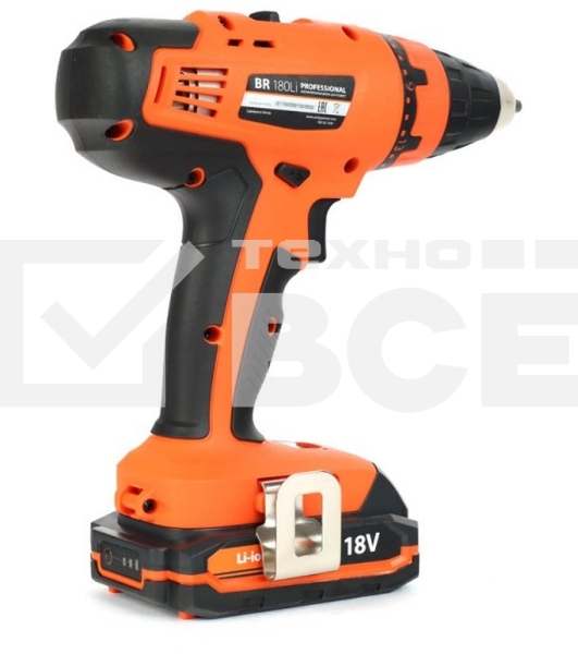Дрель-шуруповерт аккумуляторная PATRIOT BR 180Li  Li-ion, 18В, 1.5 Aч, 52 Нм, 2 АКБ, кейс
