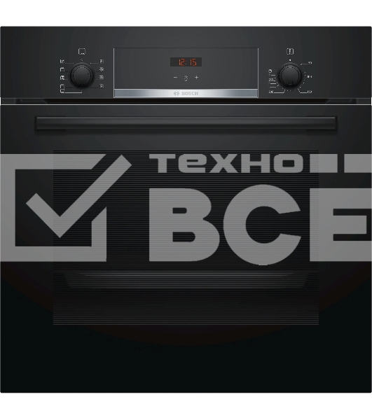 Духовой шкаф Bosch HBF534EB0Q Встраиваемый электрический духовой шкаф 60 x 60 cm Черный, объем 66л, Размеры прибора (мм) 595 x 594 x 548 mm