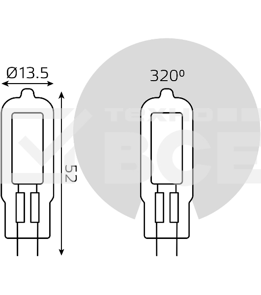 Лампа G4 AC220-240V 3.5W 260lm 4100K стекло LED