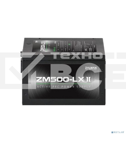 Блок питания Zalman ZM500-LXII, 500Вт, 120мм, черный